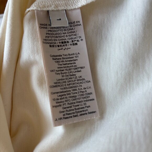 Tory Burch embellished cotton t-shirt in new ivory size Large - Picture 6 of 6